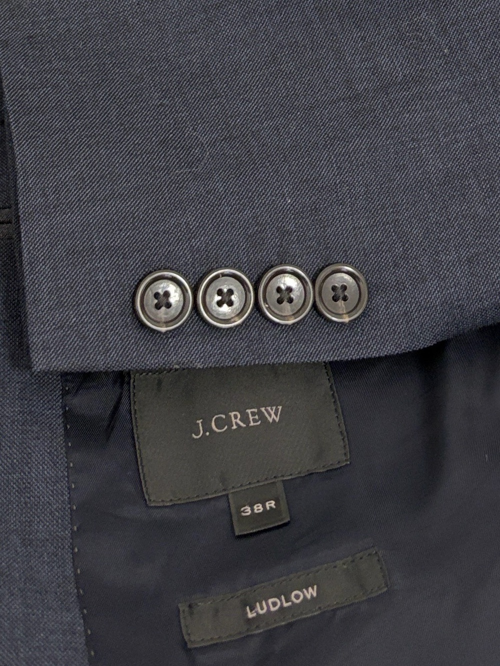 J Crew Ludlow Slim Suit Mens 38R 30 x 29 Navy Blue Wool 2 Piece Blazer Pants